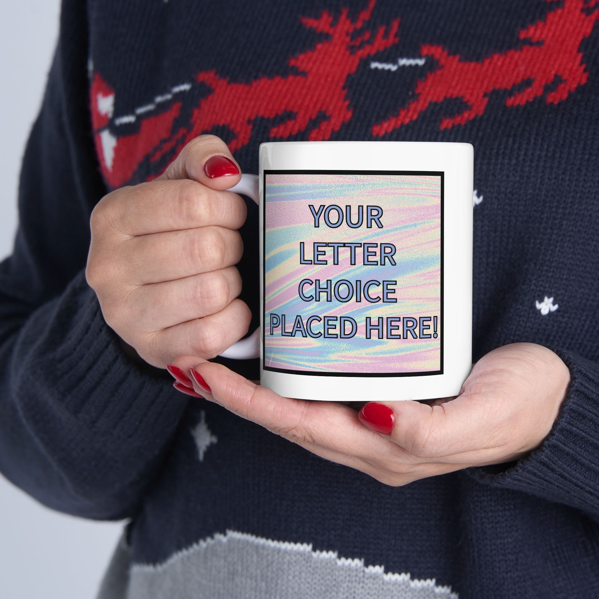 Mosaic Letters Ceramic Mug, 11oz